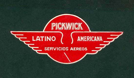 Pickwick Airways Baggage Sticker, Circa 1929-30
